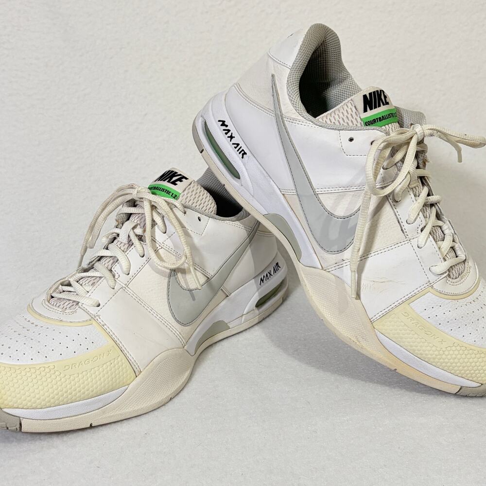Nike Air Max Courtballistic 1.2 Vintage Sneakers Mens 14 Leather White Gray Shoe